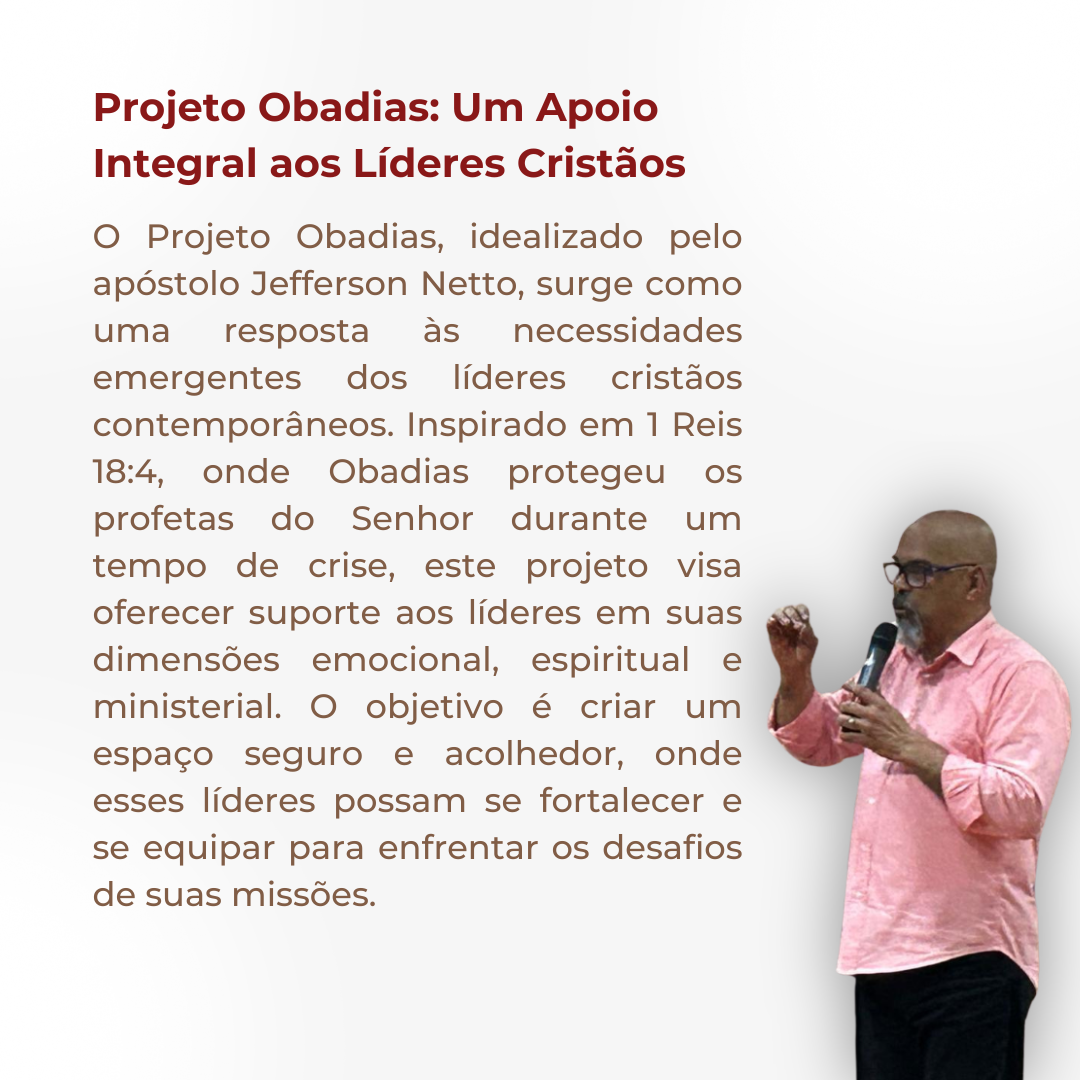 Projeto Obadias Um Apoio Integral aos Líderes Cristãos